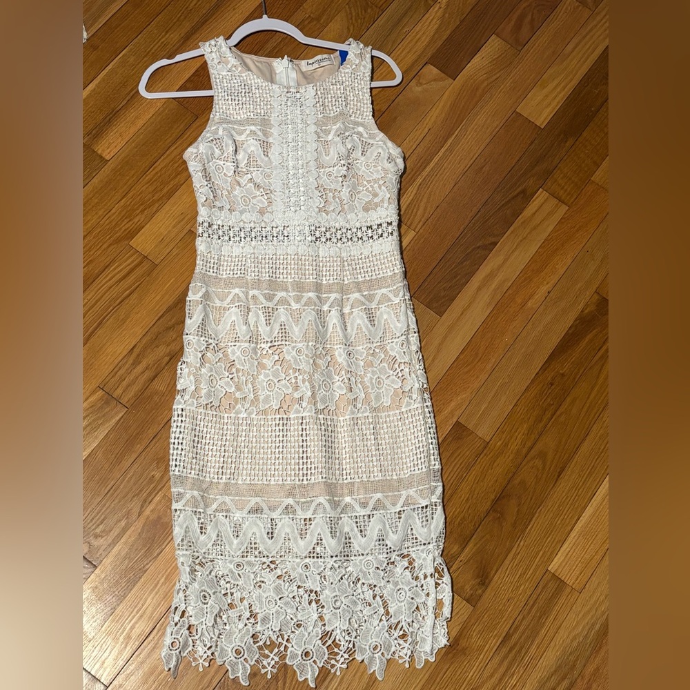 White Lace Overlay Dress